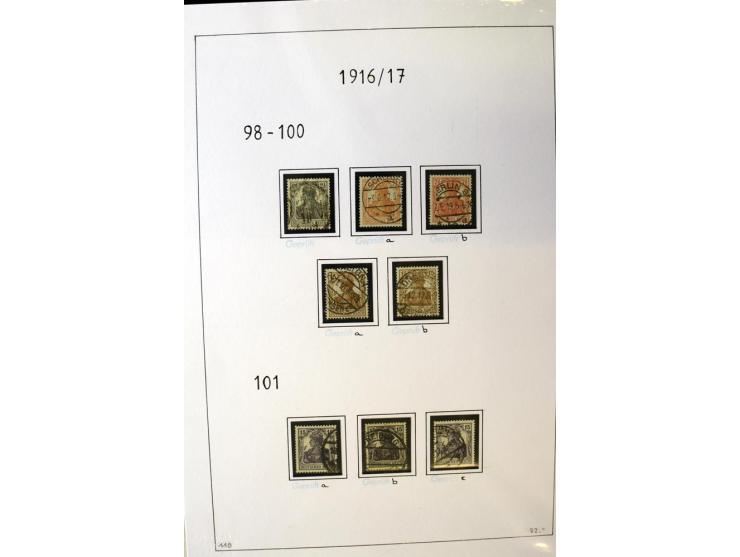 1916/23, Infla, gestempelte Sammlung mit u.a. Mi.-Nr. 104bF, 106c, 109I, 115d, 117PFI, 118a-c, 122XIV, 134-38II, 135IV, 138II