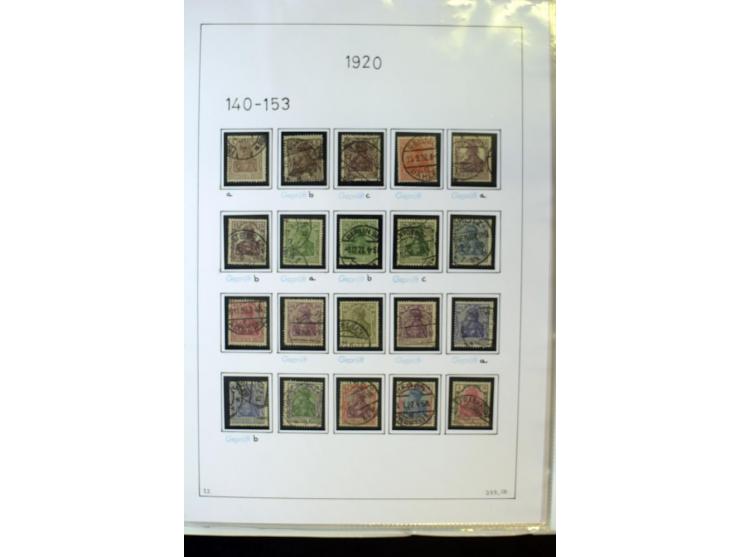 1916/23, Infla, gestempelte Sammlung mit u.a. Mi.-Nr. 104bF, 106c, 109I, 115d, 117PFI, 118a-c, 122XIV, 134-38II, 135IV, 138II