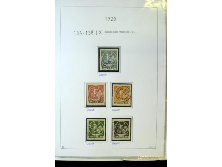1916/23, Infla, gestempelte Sammlung mit u.a. Mi.-Nr. 104bF, 106c, 109I, 115d, 117PFI, 118a-c, 122XIV, 134-38II, 135IV, 138II