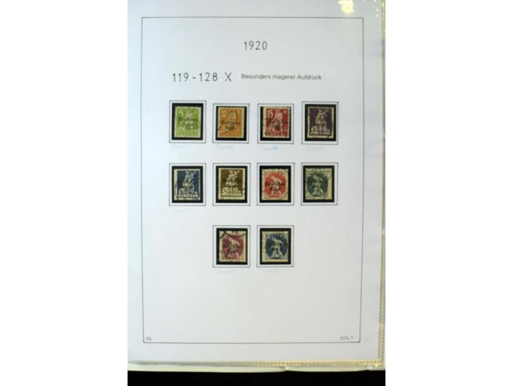 1916/23, Infla, gestempelte Sammlung mit u.a. Mi.-Nr. 104bF, 106c, 109I, 115d, 117PFI, 118a-c, 122XIV, 134-38II, 135IV, 138II