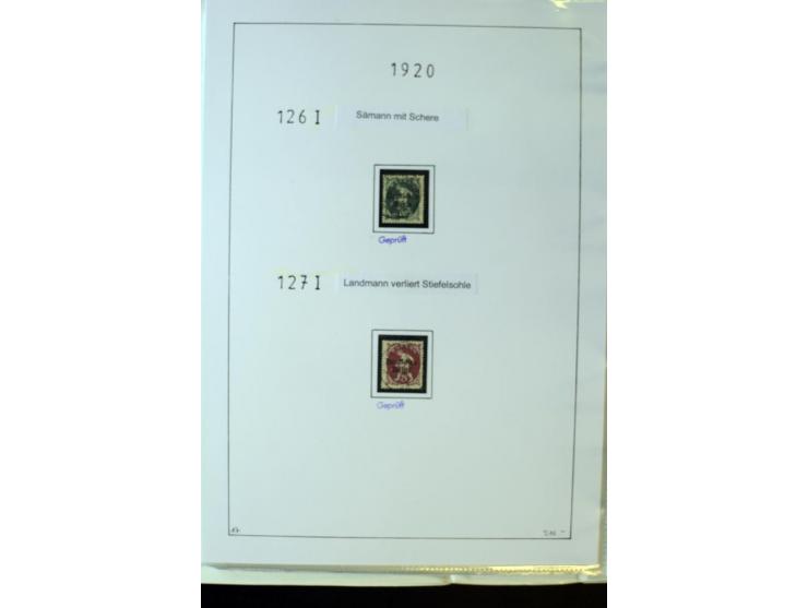 1916/23, Infla, gestempelte Sammlung mit u.a. Mi.-Nr. 104bF, 106c, 109I, 115d, 117PFI, 118a-c, 122XIV, 134-38II, 135IV, 138II