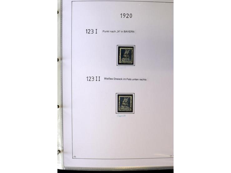 1916/23, Infla, gestempelte Sammlung mit u.a. Mi.-Nr. 104bF, 106c, 109I, 115d, 117PFI, 118a-c, 122XIV, 134-38II, 135IV, 138II