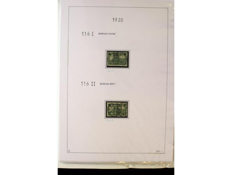 1916/23, Infla, gestempelte Sammlung mit u.a. Mi.-Nr. 104bF, 106c, 109I, 115d, 117PFI, 118a-c, 122XIV, 134-38II, 135IV, 138II