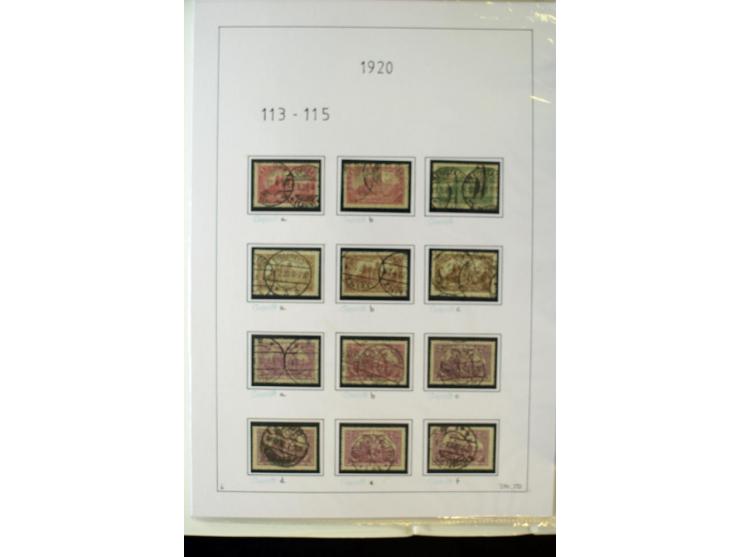 1916/23, Infla, gestempelte Sammlung mit u.a. Mi.-Nr. 104bF, 106c, 109I, 115d, 117PFI, 118a-c, 122XIV, 134-38II, 135IV, 138II