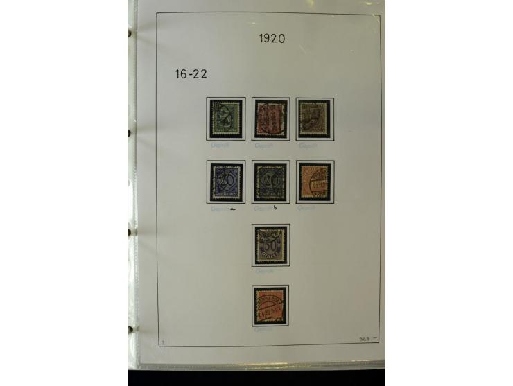 1916/23, Infla, gestempelte Sammlung mit u.a. Mi.-Nr. 104bF, 106c, 109I, 115d, 117PFI, 118a-c, 122XIV, 134-38II, 135IV, 138II