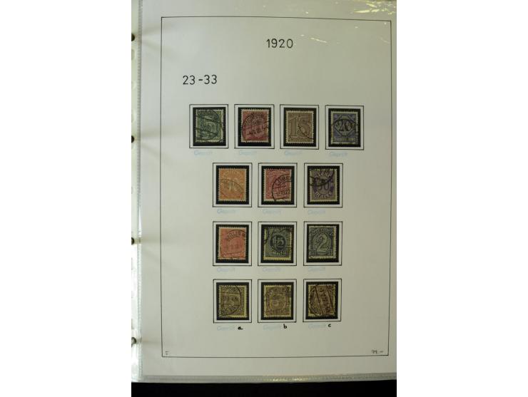 1916/23, Infla, gestempelte Sammlung mit u.a. Mi.-Nr. 104bF, 106c, 109I, 115d, 117PFI, 118a-c, 122XIV, 134-38II, 135IV, 138II