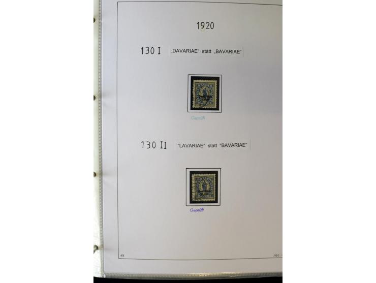 1916/23, Infla, gestempelte Sammlung mit u.a. Mi.-Nr. 104bF, 106c, 109I, 115d, 117PFI, 118a-c, 122XIV, 134-38II, 135IV, 138II