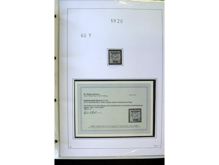 1916/23, Infla, gestempelte Sammlung mit u.a. Mi.-Nr. 104bF, 106c, 109I, 115d, 117PFI, 118a-c, 122XIV, 134-38II, 135IV, 138II