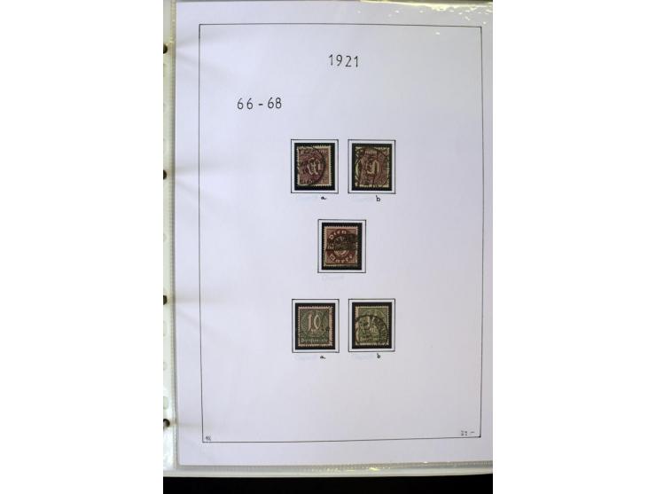 1916/23, Infla, gestempelte Sammlung mit u.a. Mi.-Nr. 104bF, 106c, 109I, 115d, 117PFI, 118a-c, 122XIV, 134-38II, 135IV, 138II