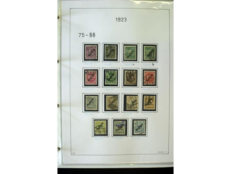 1916/23, Infla, gestempelte Sammlung mit u.a. Mi.-Nr. 104bF, 106c, 109I, 115d, 117PFI, 118a-c, 122XIV, 134-38II, 135IV, 138II
