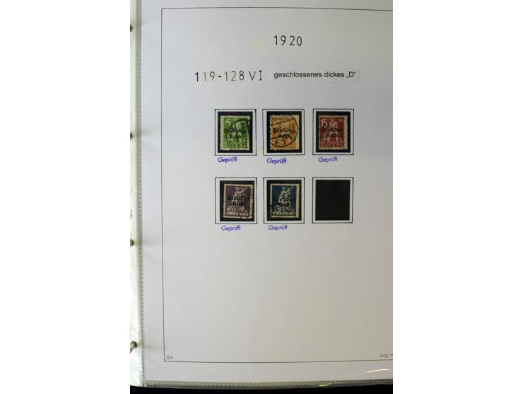 1916/23, Infla, gestempelte Sammlung mit u.a. Mi.-Nr. 104bF, 106c, 109I, 115d, 117PFI, 118a-c, 122XIV, 134-38II, 135IV, 138II
