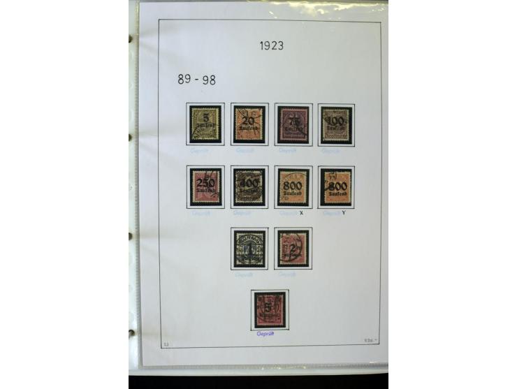 1916/23, Infla, gestempelte Sammlung mit u.a. Mi.-Nr. 104bF, 106c, 109I, 115d, 117PFI, 118a-c, 122XIV, 134-38II, 135IV, 138II