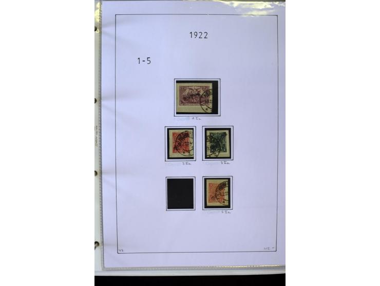 1916/23, Infla, gestempelte Sammlung mit u.a. Mi.-Nr. 104bF, 106c, 109I, 115d, 117PFI, 118a-c, 122XIV, 134-38II, 135IV, 138II