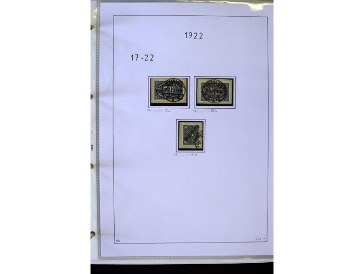 1916/23, Infla, gestempelte Sammlung mit u.a. Mi.-Nr. 104bF, 106c, 109I, 115d, 117PFI, 118a-c, 122XIV, 134-38II, 135IV, 138II