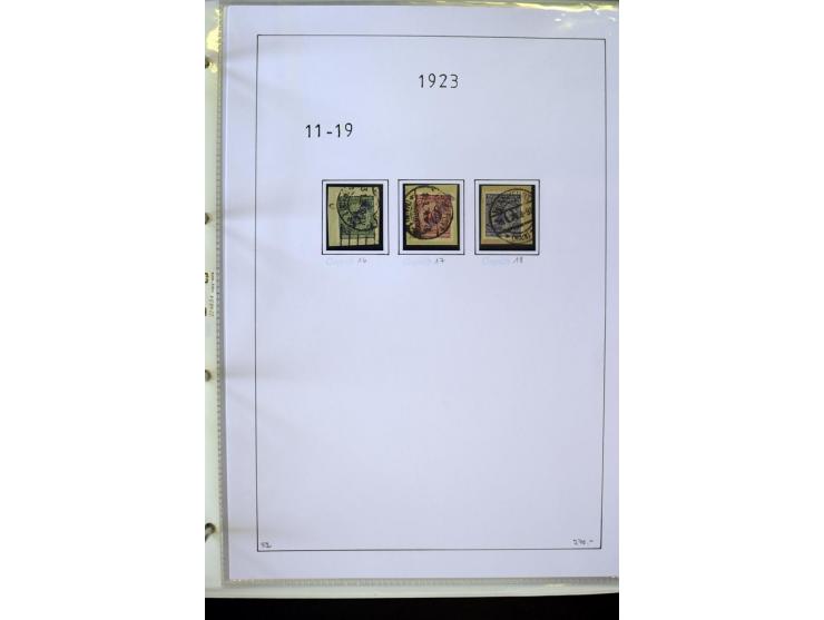 1916/23, Infla, gestempelte Sammlung mit u.a. Mi.-Nr. 104bF, 106c, 109I, 115d, 117PFI, 118a-c, 122XIV, 134-38II, 135IV, 138II