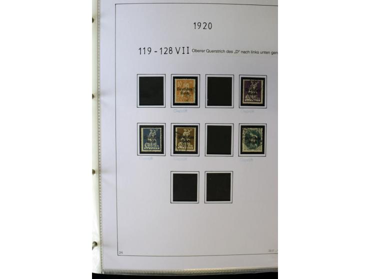 1916/23, Infla, gestempelte Sammlung mit u.a. Mi.-Nr. 104bF, 106c, 109I, 115d, 117PFI, 118a-c, 122XIV, 134-38II, 135IV, 138II