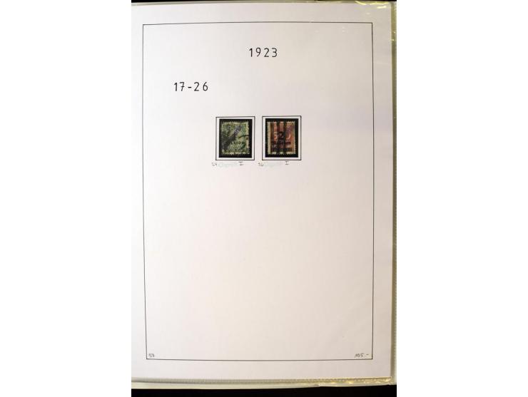 1916/23, Infla, gestempelte Sammlung mit u.a. Mi.-Nr. 104bF, 106c, 109I, 115d, 117PFI, 118a-c, 122XIV, 134-38II, 135IV, 138II