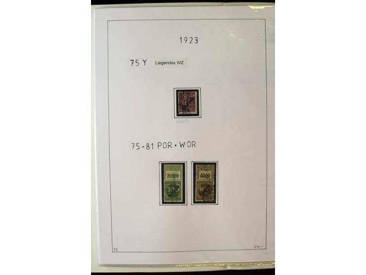 1916/23, Infla, gestempelte Sammlung mit u.a. Mi.-Nr. 104bF, 106c, 109I, 115d, 117PFI, 118a-c, 122XIV, 134-38II, 135IV, 138II