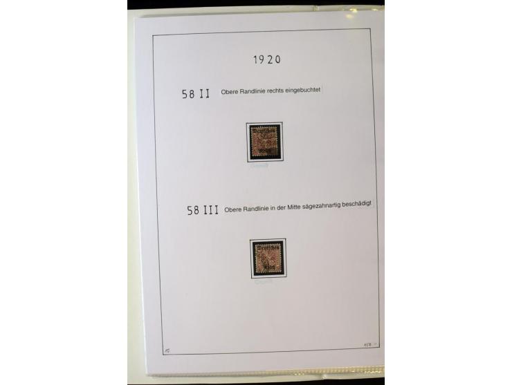 1916/23, Infla, gestempelte Sammlung mit u.a. Mi.-Nr. 104bF, 106c, 109I, 115d, 117PFI, 118a-c, 122XIV, 134-38II, 135IV, 138II