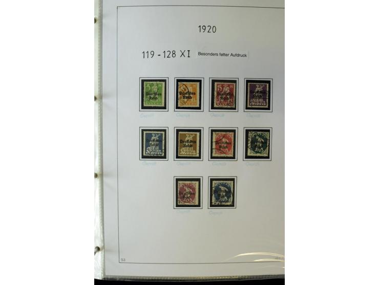 1916/23, Infla, gestempelte Sammlung mit u.a. Mi.-Nr. 104bF, 106c, 109I, 115d, 117PFI, 118a-c, 122XIV, 134-38II, 135IV, 138II