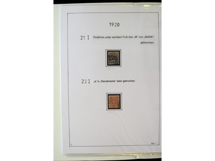 1916/23, Infla, gestempelte Sammlung mit u.a. Mi.-Nr. 104bF, 106c, 109I, 115d, 117PFI, 118a-c, 122XIV, 134-38II, 135IV, 138II