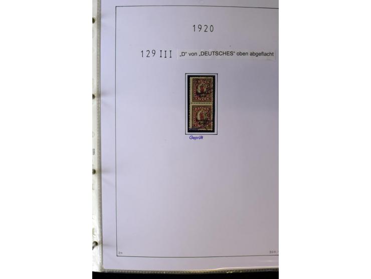 1916/23, Infla, gestempelte Sammlung mit u.a. Mi.-Nr. 104bF, 106c, 109I, 115d, 117PFI, 118a-c, 122XIV, 134-38II, 135IV, 138II