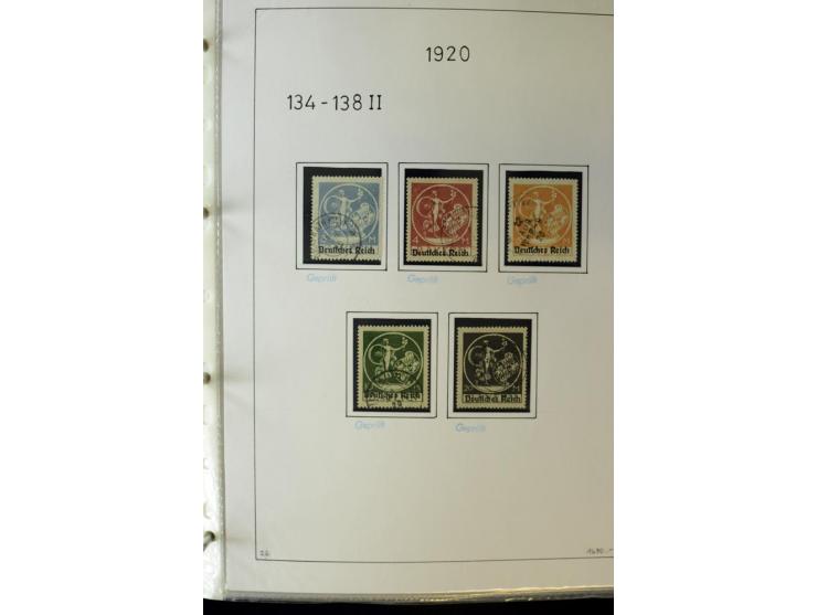 1916/23, Infla, gestempelte Sammlung mit u.a. Mi.-Nr. 104bF, 106c, 109I, 115d, 117PFI, 118a-c, 122XIV, 134-38II, 135IV, 138II