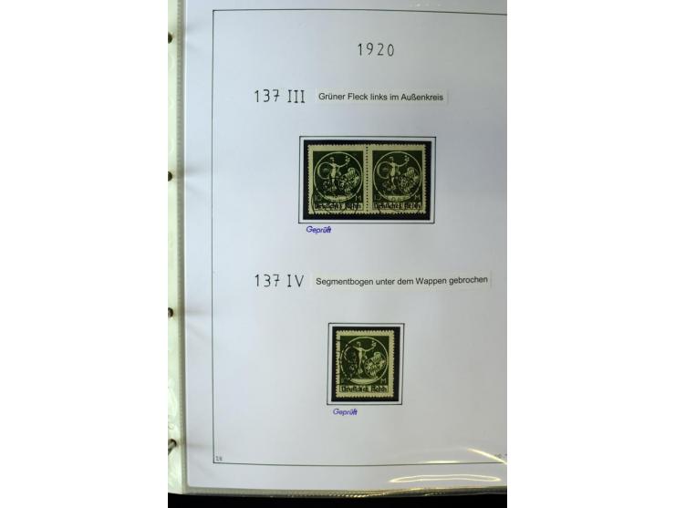 1916/23, Infla, gestempelte Sammlung mit u.a. Mi.-Nr. 104bF, 106c, 109I, 115d, 117PFI, 118a-c, 122XIV, 134-38II, 135IV, 138II