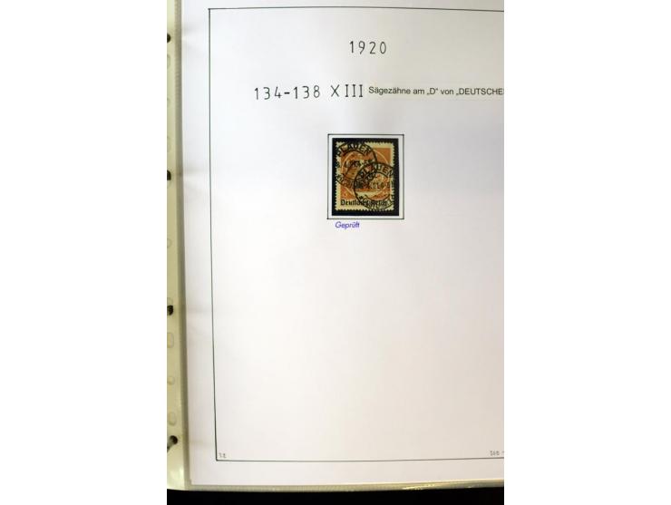 1916/23, Infla, gestempelte Sammlung mit u.a. Mi.-Nr. 104bF, 106c, 109I, 115d, 117PFI, 118a-c, 122XIV, 134-38II, 135IV, 138II