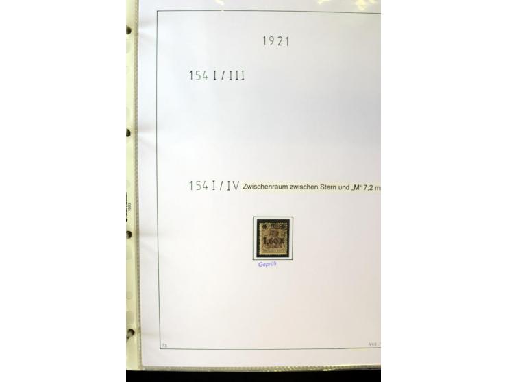 1916/23, Infla, gestempelte Sammlung mit u.a. Mi.-Nr. 104bF, 106c, 109I, 115d, 117PFI, 118a-c, 122XIV, 134-38II, 135IV, 138II