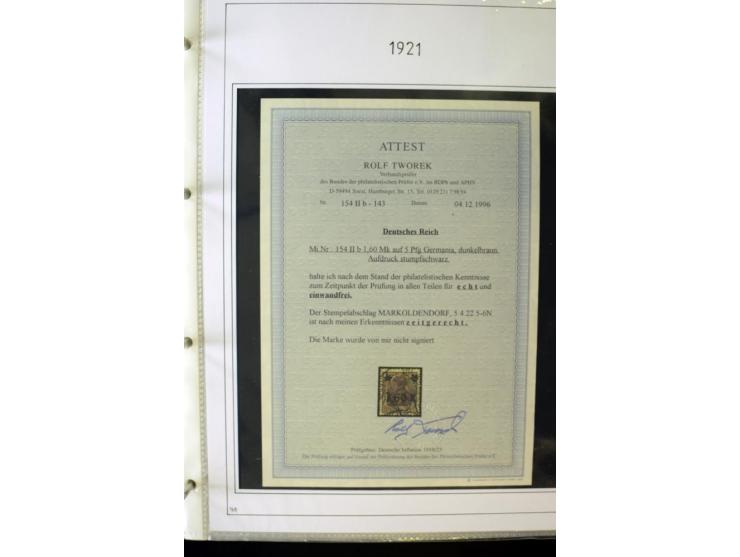 1916/23, Infla, gestempelte Sammlung mit u.a. Mi.-Nr. 104bF, 106c, 109I, 115d, 117PFI, 118a-c, 122XIV, 134-38II, 135IV, 138II