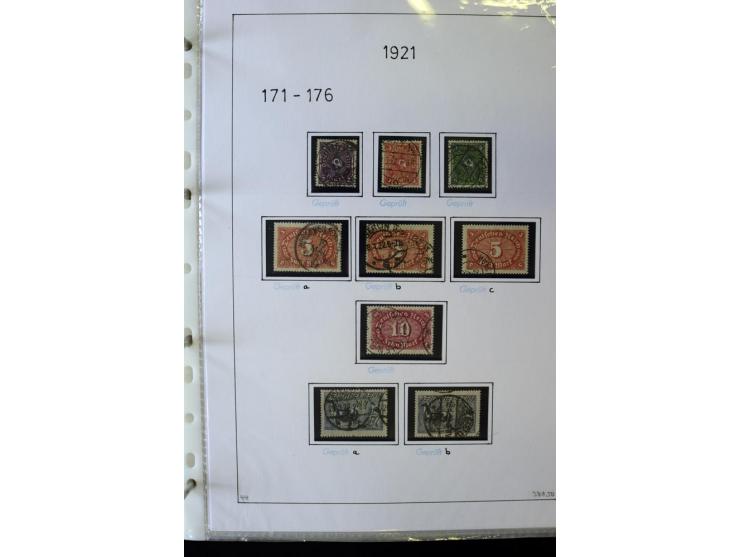 1916/23, Infla, gestempelte Sammlung mit u.a. Mi.-Nr. 104bF, 106c, 109I, 115d, 117PFI, 118a-c, 122XIV, 134-38II, 135IV, 138II