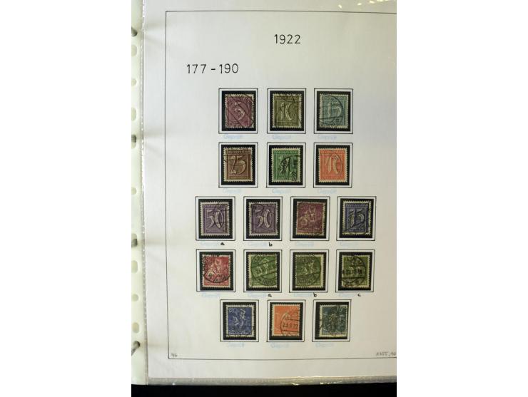 1916/23, Infla, gestempelte Sammlung mit u.a. Mi.-Nr. 104bF, 106c, 109I, 115d, 117PFI, 118a-c, 122XIV, 134-38II, 135IV, 138II