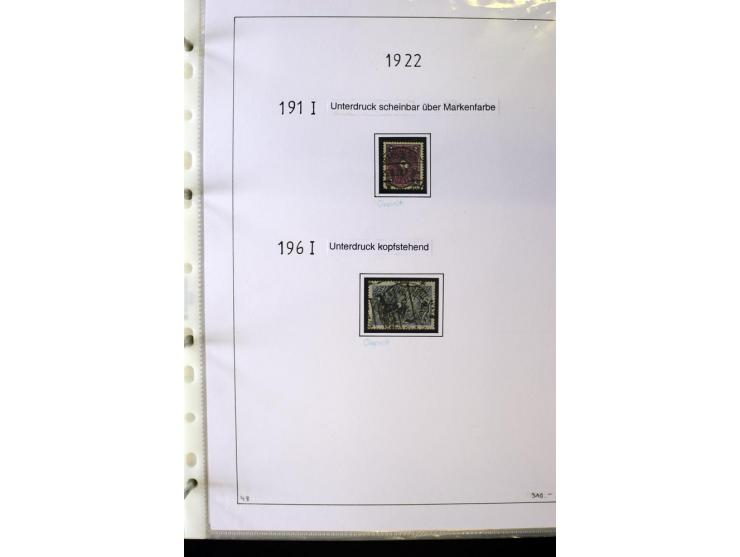 1916/23, Infla, gestempelte Sammlung mit u.a. Mi.-Nr. 104bF, 106c, 109I, 115d, 117PFI, 118a-c, 122XIV, 134-38II, 135IV, 138II
