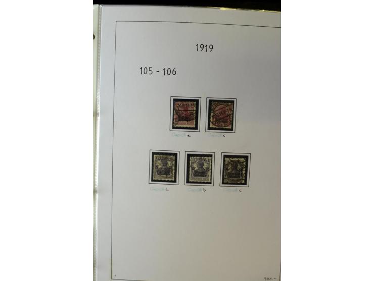 1916/23, Infla, gestempelte Sammlung mit u.a. Mi.-Nr. 104bF, 106c, 109I, 115d, 117PFI, 118a-c, 122XIV, 134-38II, 135IV, 138II
