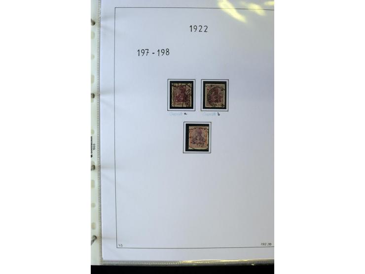 1916/23, Infla, gestempelte Sammlung mit u.a. Mi.-Nr. 104bF, 106c, 109I, 115d, 117PFI, 118a-c, 122XIV, 134-38II, 135IV, 138II