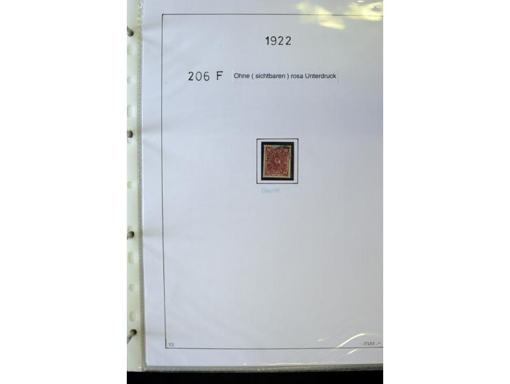 1916/23, Infla, gestempelte Sammlung mit u.a. Mi.-Nr. 104bF, 106c, 109I, 115d, 117PFI, 118a-c, 122XIV, 134-38II, 135IV, 138II