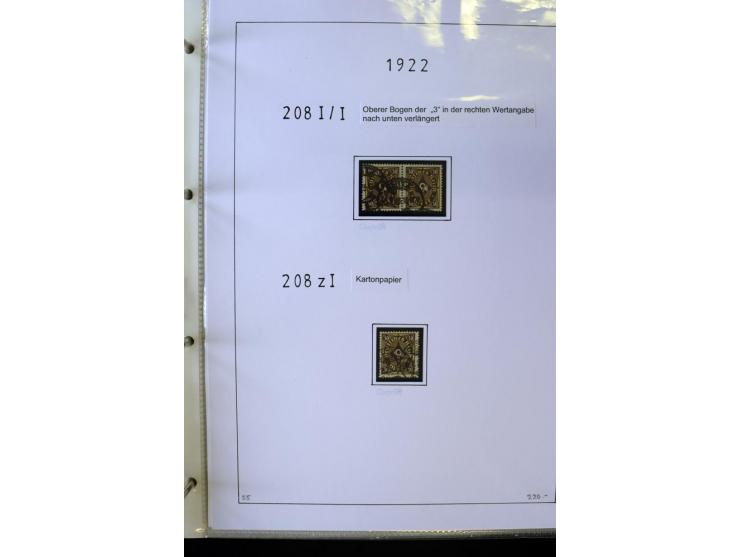 1916/23, Infla, gestempelte Sammlung mit u.a. Mi.-Nr. 104bF, 106c, 109I, 115d, 117PFI, 118a-c, 122XIV, 134-38II, 135IV, 138II