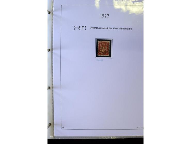 1916/23, Infla, gestempelte Sammlung mit u.a. Mi.-Nr. 104bF, 106c, 109I, 115d, 117PFI, 118a-c, 122XIV, 134-38II, 135IV, 138II