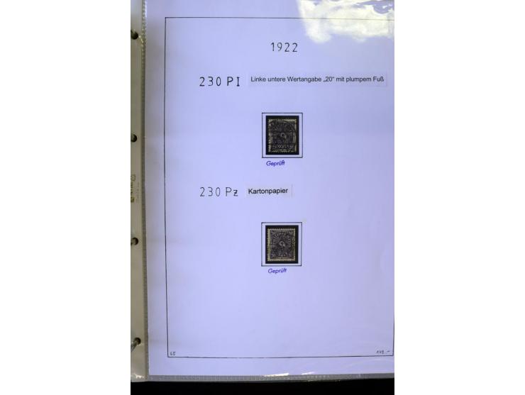 1916/23, Infla, gestempelte Sammlung mit u.a. Mi.-Nr. 104bF, 106c, 109I, 115d, 117PFI, 118a-c, 122XIV, 134-38II, 135IV, 138II