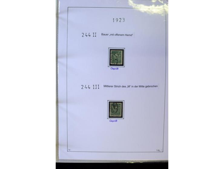 1916/23, Infla, gestempelte Sammlung mit u.a. Mi.-Nr. 104bF, 106c, 109I, 115d, 117PFI, 118a-c, 122XIV, 134-38II, 135IV, 138II
