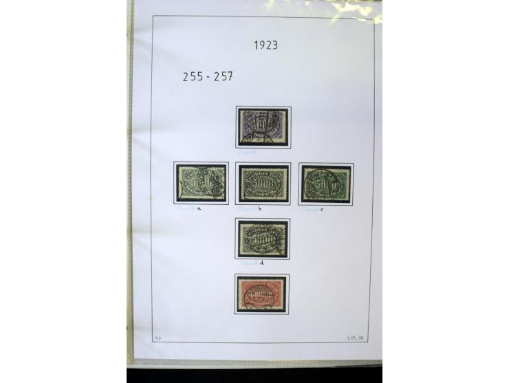 1916/23, Infla, gestempelte Sammlung mit u.a. Mi.-Nr. 104bF, 106c, 109I, 115d, 117PFI, 118a-c, 122XIV, 134-38II, 135IV, 138II