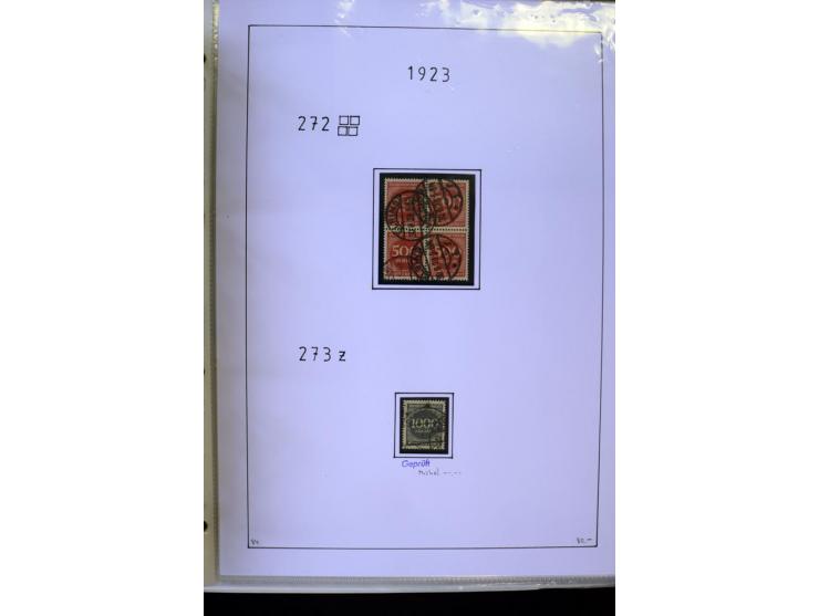1916/23, Infla, gestempelte Sammlung mit u.a. Mi.-Nr. 104bF, 106c, 109I, 115d, 117PFI, 118a-c, 122XIV, 134-38II, 135IV, 138II