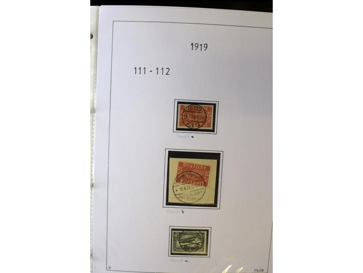 1916/23, Infla, gestempelte Sammlung mit u.a. Mi.-Nr. 104bF, 106c, 109I, 115d, 117PFI, 118a-c, 122XIV, 134-38II, 135IV, 138II