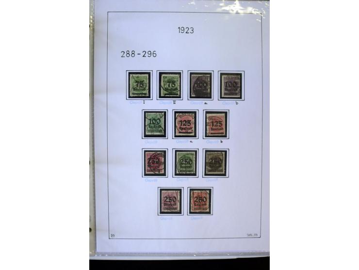 1916/23, Infla, gestempelte Sammlung mit u.a. Mi.-Nr. 104bF, 106c, 109I, 115d, 117PFI, 118a-c, 122XIV, 134-38II, 135IV, 138II