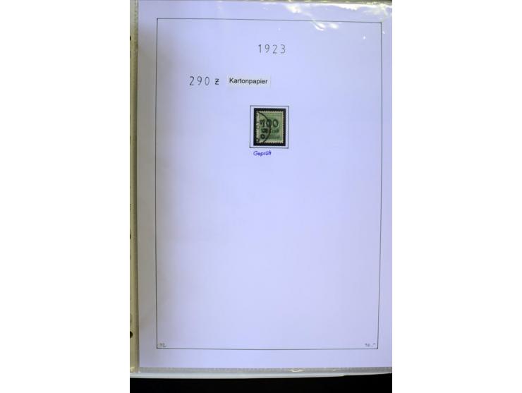 1916/23, Infla, gestempelte Sammlung mit u.a. Mi.-Nr. 104bF, 106c, 109I, 115d, 117PFI, 118a-c, 122XIV, 134-38II, 135IV, 138II