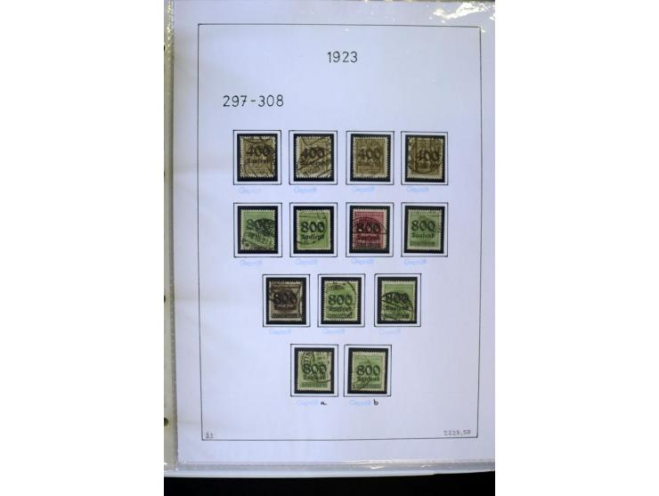 1916/23, Infla, gestempelte Sammlung mit u.a. Mi.-Nr. 104bF, 106c, 109I, 115d, 117PFI, 118a-c, 122XIV, 134-38II, 135IV, 138II