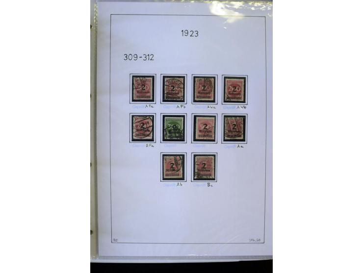 1916/23, Infla, gestempelte Sammlung mit u.a. Mi.-Nr. 104bF, 106c, 109I, 115d, 117PFI, 118a-c, 122XIV, 134-38II, 135IV, 138II