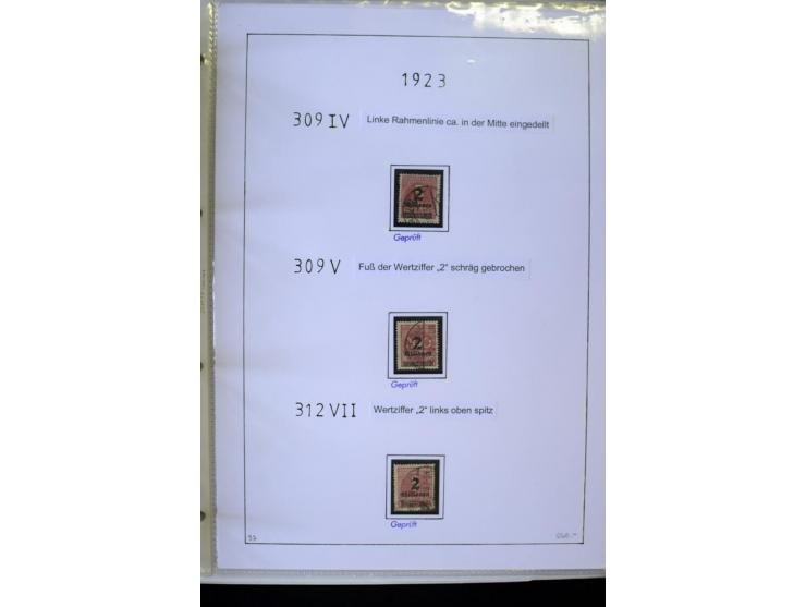 1916/23, Infla, gestempelte Sammlung mit u.a. Mi.-Nr. 104bF, 106c, 109I, 115d, 117PFI, 118a-c, 122XIV, 134-38II, 135IV, 138II