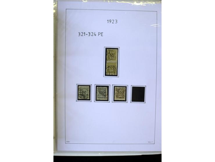 1916/23, Infla, gestempelte Sammlung mit u.a. Mi.-Nr. 104bF, 106c, 109I, 115d, 117PFI, 118a-c, 122XIV, 134-38II, 135IV, 138II